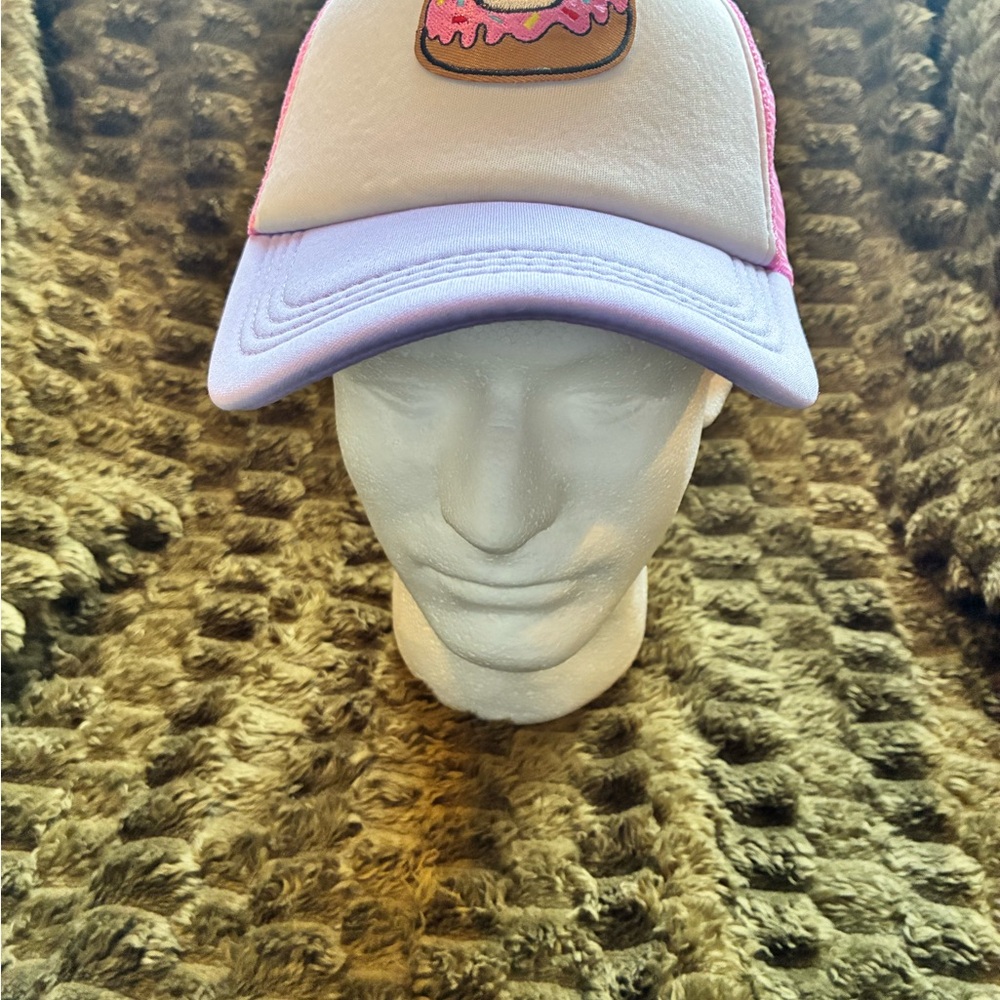 Pink Purple Donut Trucker Cap - sausage leaf